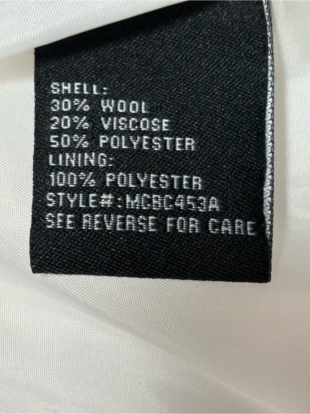BNCI Double-Breasted Wool Blend White Peacoat Jacket - Picture 6 of 6
